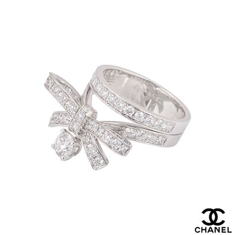 chanel white gold diamond ring|Chanel rings real.